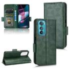 For Motorola Edge 30 Symmetrical Triangle Leather Phone Case(Green) - 1