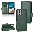 For Motorola Moto G42 Symmetrical Triangle Leather Phone Case(Green) - 1