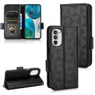 For Motorola Moto G52 4G Symmetrical Triangle Leather Phone Case(Black) - 1