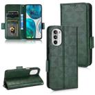 For Motorola Moto G52 4G Symmetrical Triangle Leather Phone Case(Green) - 1
