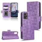 For Motorola Moto E22 4G / E22i 4G Symmetrical Triangle Leather Phone Case(Purple) - 1