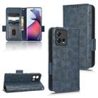 For Motorola Edge 30 Fusion Symmetrical Triangle Leather Phone Case(Blue) - 1