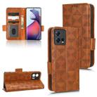 For Motorola Edge 30 Fusion Symmetrical Triangle Leather Phone Case(Brown) - 1