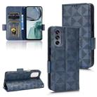 For Motorola Moto G62 Symmetrical Triangle Leather Phone Case(Blue) - 1