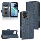 For Motorola Moto G72 4G Symmetrical Triangle Leather Phone Case(Blue) - 1