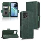 For Motorola Moto G72 4G Symmetrical Triangle Leather Phone Case(Green) - 1