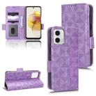 For Motorola Moto G53 5G Symmetrical Triangle Leather Phone Case(Purple) - 1