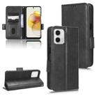 For Motorola Moto G73 5G Symmetrical Triangle Leather Phone Case(Black) - 1