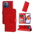 For Xiaomi Redmi 11A 4G/12C Embossed Sunflower Leather Phone Case(Red) - 1