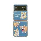 For Samsung Galaxy Z Flip3 5G Painted Corgi Pattern Protective Phone Case(Blue) - 1
