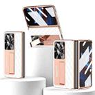 For OPPO Find N2 Rhombus Pattern Electroplated Plain Leather Phone Case(White) - 1