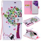 For Galaxy S20 Ultra Painting Horizontal Flip Leather Case with Holder & Card Slot & Lanyard(Cat and Tree) - 1