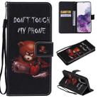 For Galaxy S20+ Painting Horizontal Flip Leather Case with Holder & Card Slot & Lanyard(Bear) - 1