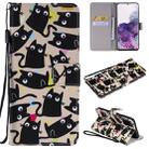 For Galaxy S20+ Painting Horizontal Flip Leather Case with Holder & Card Slot & Lanyard(Cat) - 1