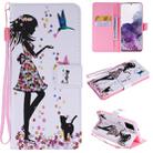 For Galaxy S20+ Painting Horizontal Flip Leather Case with Holder & Card Slot & Lanyard(Woman and Cat) - 1