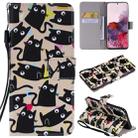 For Galaxy S20 Painting Horizontal Flip Leather Case with Holder & Card Slot & Lanyard(Cat) - 1