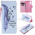 For Sony XZ5 Painting Horizontal Flip Leather Case with Holder & Card Slot & Lanyard(Feather) - 1