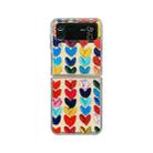 For Samsung Galaxy Z Flip4 5G Graffiti Heart Pattern Protective Phone Case(Transparent) - 1