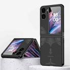 For OPPO Find N2 Flip Litchi Pattern Electroplating Frame Embossed Phone Case(Black) - 1