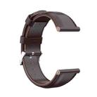 For Garmin Vivoactive 3 Oil Wax Calf Leather Watch Band(Coffee) - 1