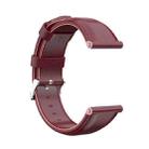 For Garmin Vivoactive 3 Oil Wax Calf Leather Watch Band(Dark Red) - 1