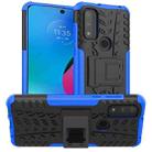 For Motorola Moto G Play 2023/G Pure/G Power 2022 Tire Texture TPU + PC Phone Case with Holder(Blue) - 1