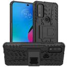 For Motorola Moto G Play 2023/G Pure/G Power 2022 Tire Texture TPU + PC Phone Case with Holder(Black) - 1