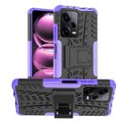 For Xiaomi Redmi Note 12 Pro 5G Tire Texture TPU + PC Phone Case with Holder(Purple) - 1