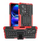 For Xiaomi Redmi Note 12 Pro+ 5G Tire Texture TPU + PC Phone Case with Holder(Red) - 1