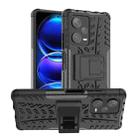For Xiaomi Redmi Note 12 Pro+ 5G Tire Texture TPU + PC Phone Case with Holder(Black) - 1