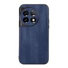 For OnePlus 11 Yellow Cow Texture PU Phone Case(Blue) - 1