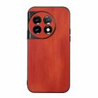 For OnePlus 11 Yellow Cow Texture PU Phone Case(Brown) - 1