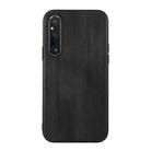 For Sony Xperia 1 V Yellow Cow Texture PU Phone Case(Black) - 1