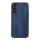 For Samsung Galaxy A24 4G Yellow Cow Texture PU Phone Case(Blue) - 1