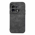 For OnePlus 11 Morocco Texture PU Phone Case(Black) - 1
