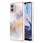 For Motorola Moto E22 Electroplating IMD TPU Phone Case(White Marble) - 1