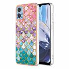 For Motorola Moto E22 Electroplating IMD TPU Phone Case(Colorful Scales) - 1