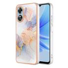 For OPPO A17 Electroplating IMD TPU Phone Case(White Marble) - 1