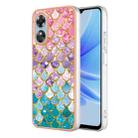 For OPPO A17 Electroplating IMD TPU Phone Case(Colorful Scales) - 1