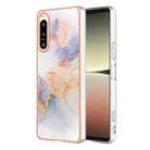 For Sony Xperia 5 IV Electroplating IMD TPU Phone Case(White Marble) - 1