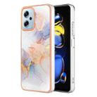 For Xiaomi Redmi Note 11T Pro Electroplating IMD TPU Phone Case(White Marble) - 1