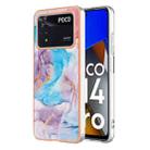 For Xiaomi Poco M4 Pro 4G Electroplating IMD TPU Phone Case(Blue Marble) - 1