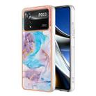 For Xiaomi Poco X4 Pro 5G Electroplating IMD TPU Phone Case(Blue Marble) - 1
