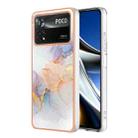 For Xiaomi Poco X4 Pro 5G Electroplating IMD TPU Phone Case(White Marble) - 1