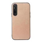 For Sony Xperia 1 V Wood Texture PU Phone Case(Gold) - 1