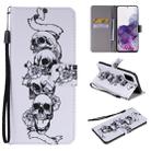 For Galaxy S20+ Painting Horizontal Flip Leather Case with Holder & Card Slot & Lanyard(Skull Bone) - 1