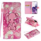 For Galaxy S20+ Painting Horizontal Flip Leather Case with Holder & Card Slot & Lanyard(Pink Elephant) - 1