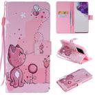 For Galaxy S20 Ultra Painting Horizontal Flip Leather Case with Holder & Card Slot & Lanyard(Cat and Bee) - 1