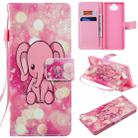 For Sony Xperia 20 Painting Horizontal Flip Leather Case with Holder & Card Slot & Lanyard(Pink Elephant) - 1