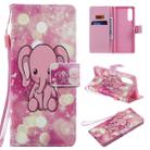 For Sony XZ5 Painting Horizontal Flip Leather Case with Holder & Card Slot & Lanyard(Pink Elephant) - 1